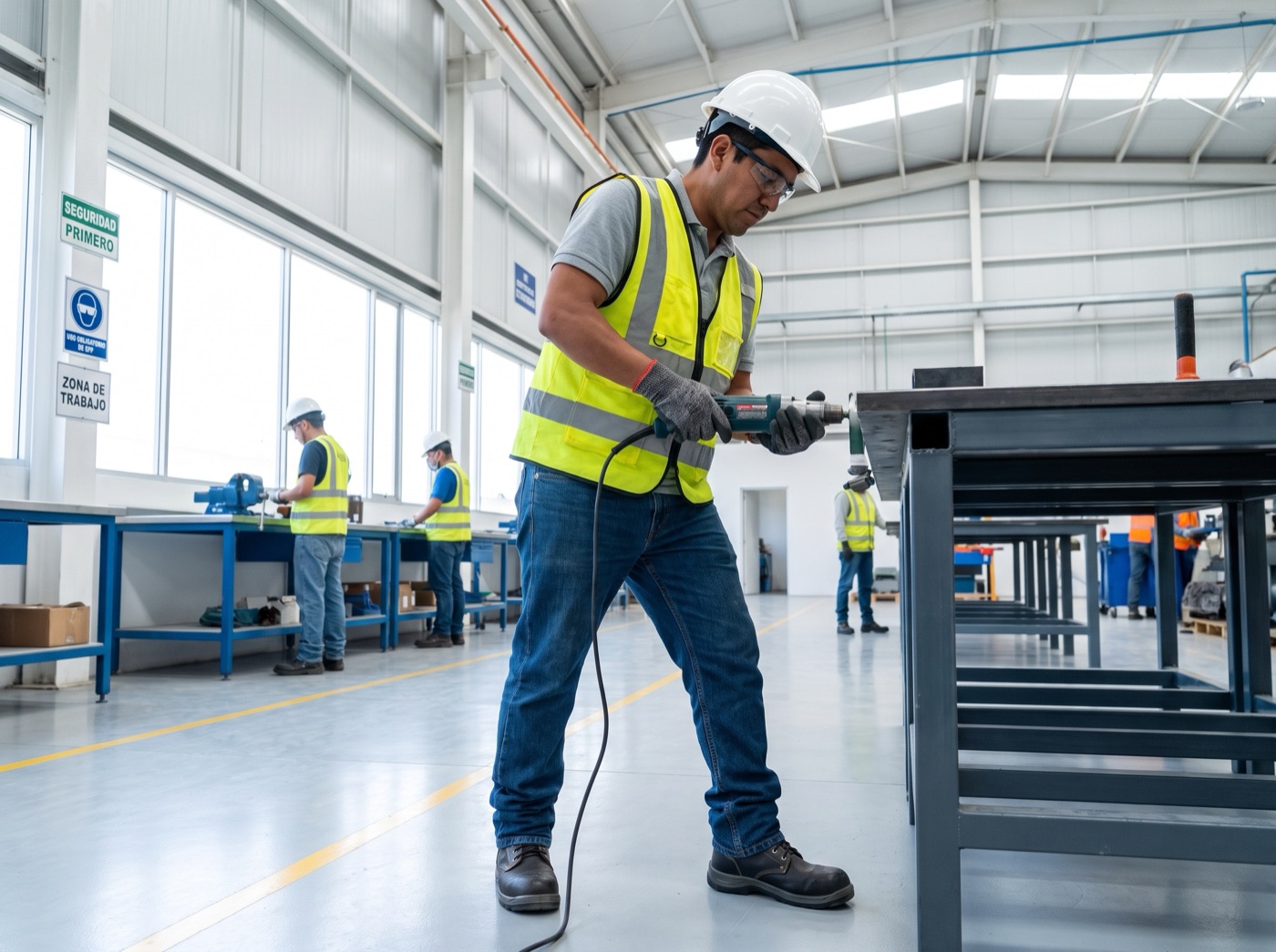 Trabajador con equipo de protección personal